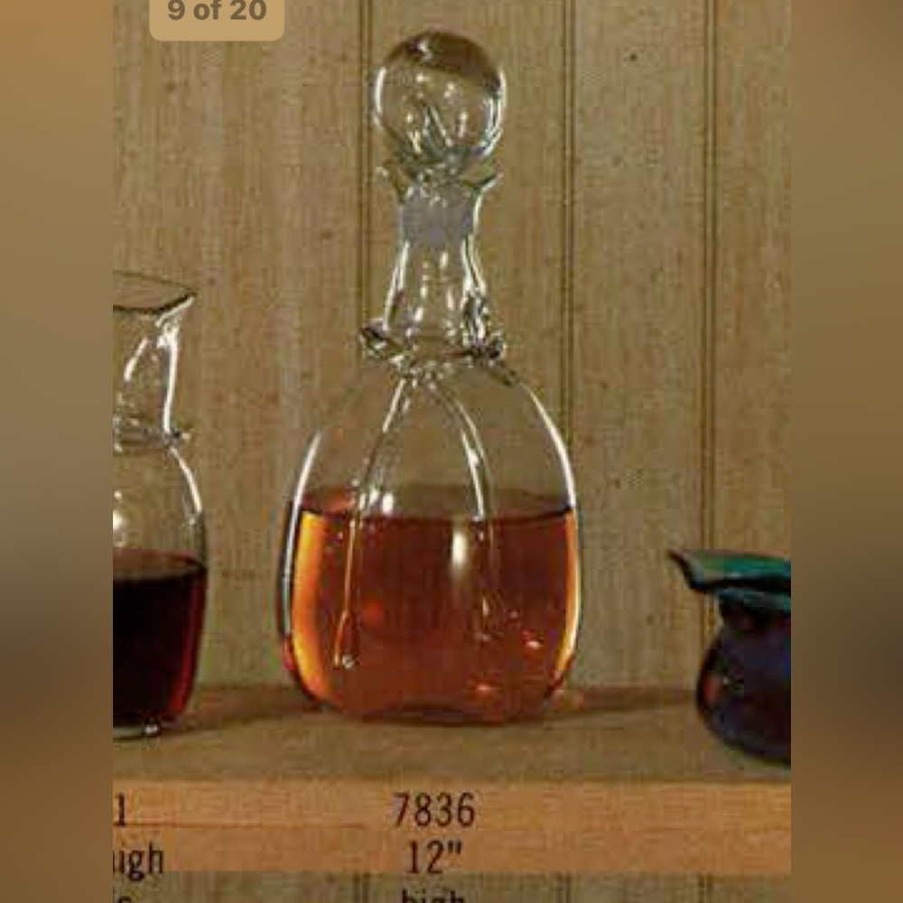 Blenko glass specialty line Emporium decanter 7836 stopper color wheat - Picture 6 of 7